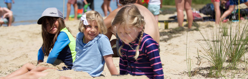 Three Children at the Beach